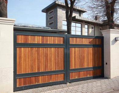 automatic wooden entry door